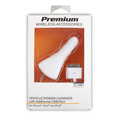 Apple 30-Pin 2.1A Car Charger with USB Port